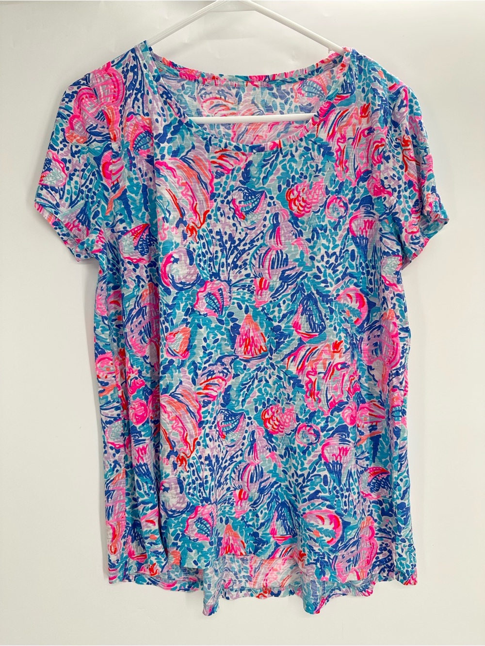 Lilly Pulitzer Etta Scoop T-shirt Treasure Trove Colorful Vibrant Beachy Large